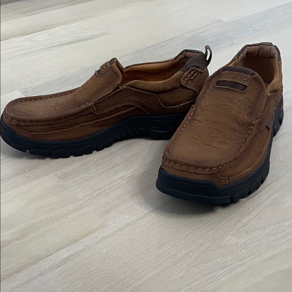 Men's Brown Leather Slip-On Shoes